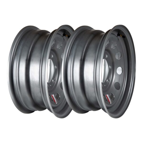 16" x 6" - 6 Lug Silver Mod Solid Steel Trailer Wheel - 6 x 5.5" Single - Image 2