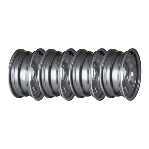 16" x 6" - 6 Lug Silver Mod Solid Steel Trailer Wheel - 6 x 5.5" Single - Image 3